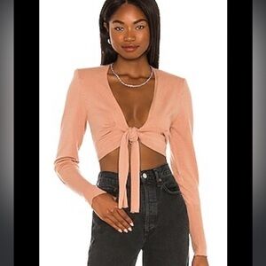 NEW with tags 525 Revolve Strong Shoulder Tie Cardigan